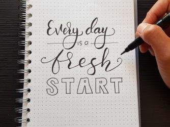 Ringbuch mit Handlettering Everyday is a fresh start